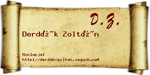 Derdák Zoltán névjegykártya
